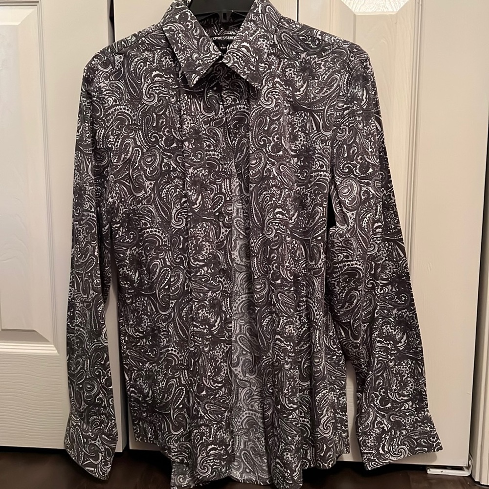Express Black Paisley Shirt